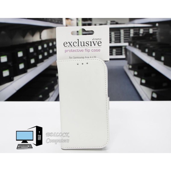 Insmat White Flip Case for Samsung Ace 4 LTE Brand...